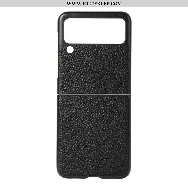 Etui do Samsung Galaxy Z Flip 3 5G Etui Folio Oryginalna Skóra W Kolorze Liczi